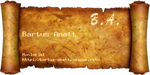 Bartus Anett névjegykártya