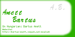 anett bartus business card